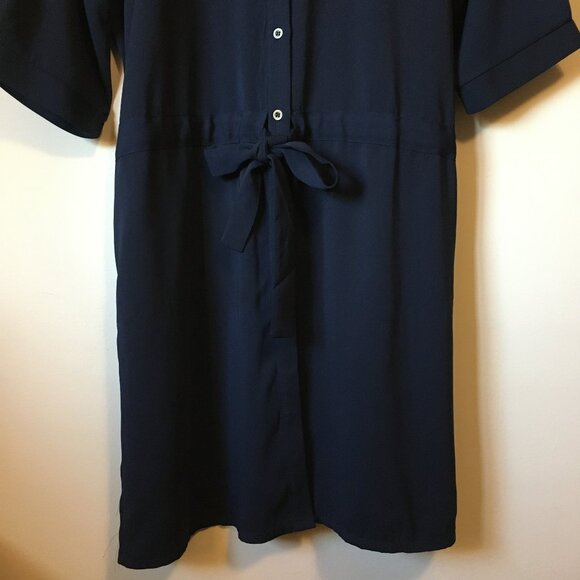 Navy Blue Military Button Down Tunic Dress - Picture 5 of 15